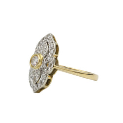 Bague Marquise en or jaune et diamants