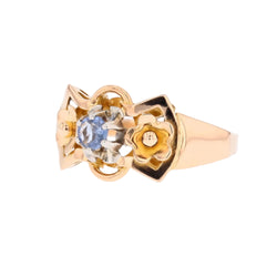 Tank Ring in Rose Gold and Sapphire