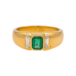 Bague Or jaune Emeraude