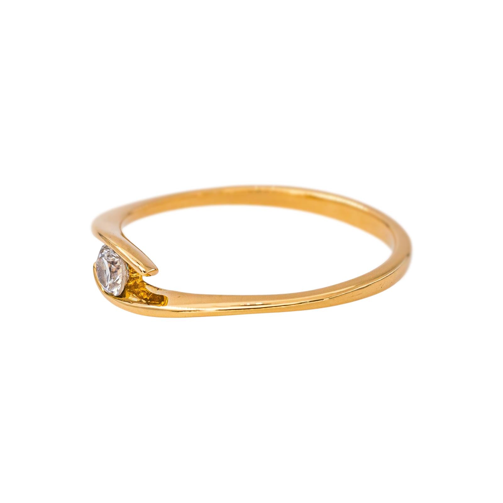 Yellow Gold Solitaire Diamond Ring