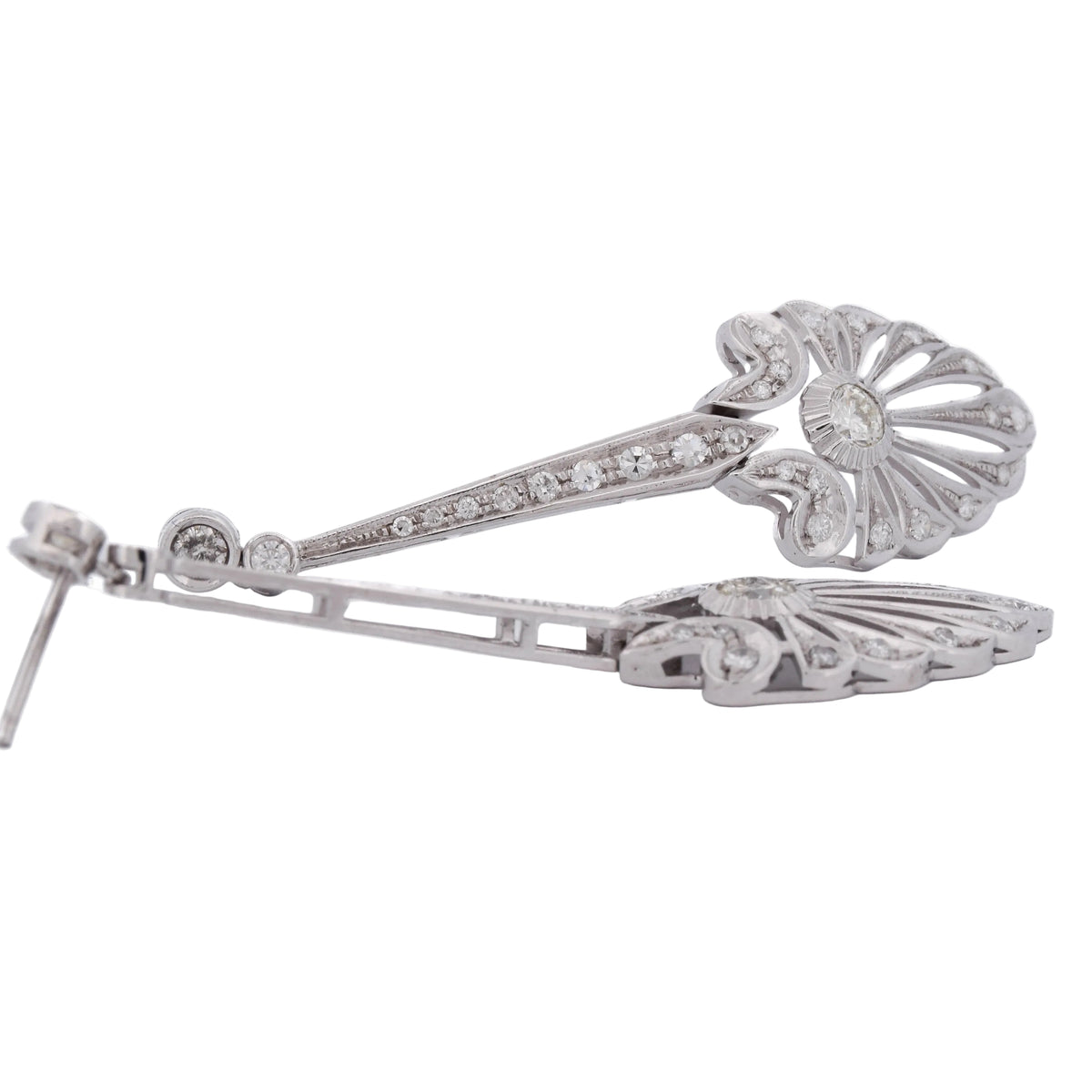 White Gold and Diamond Drop Earrings