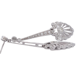 White Gold and Diamond Drop Earrings