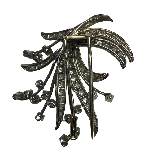 White Gold and Diamond Clip Brooch