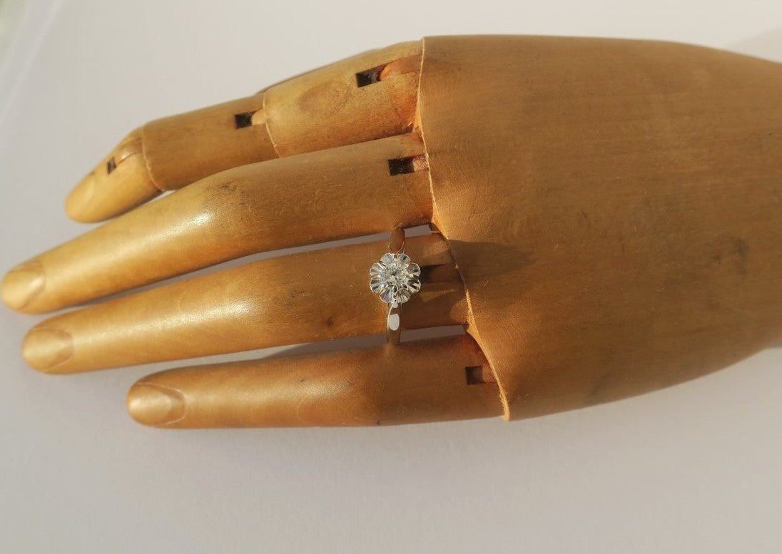 Solitaire Ring in White Gold, Platinum, and Diamond