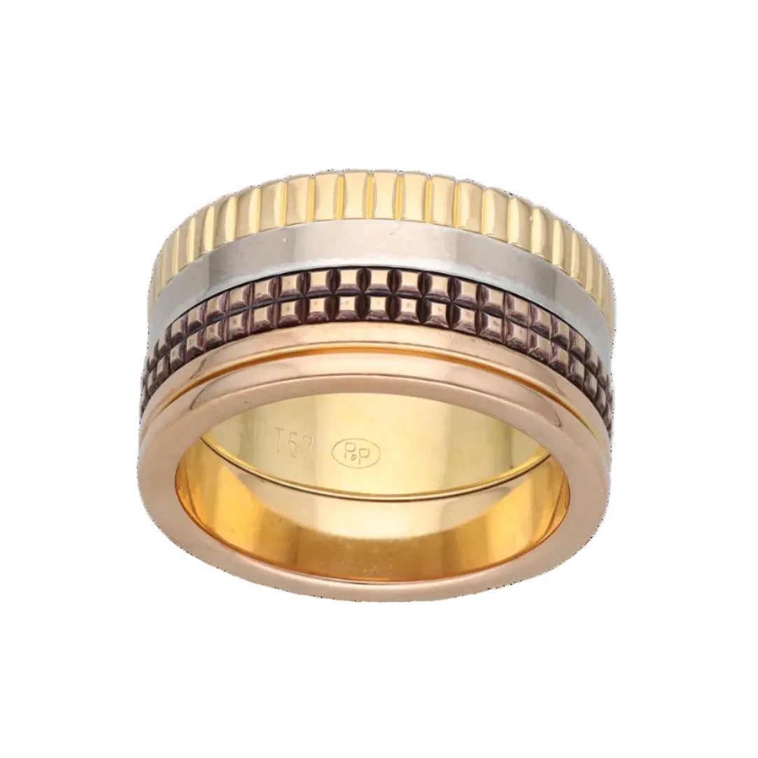 BOUCHERON "Quatre" Band Ring in white gold, yellow gold, rose gold, and PVD