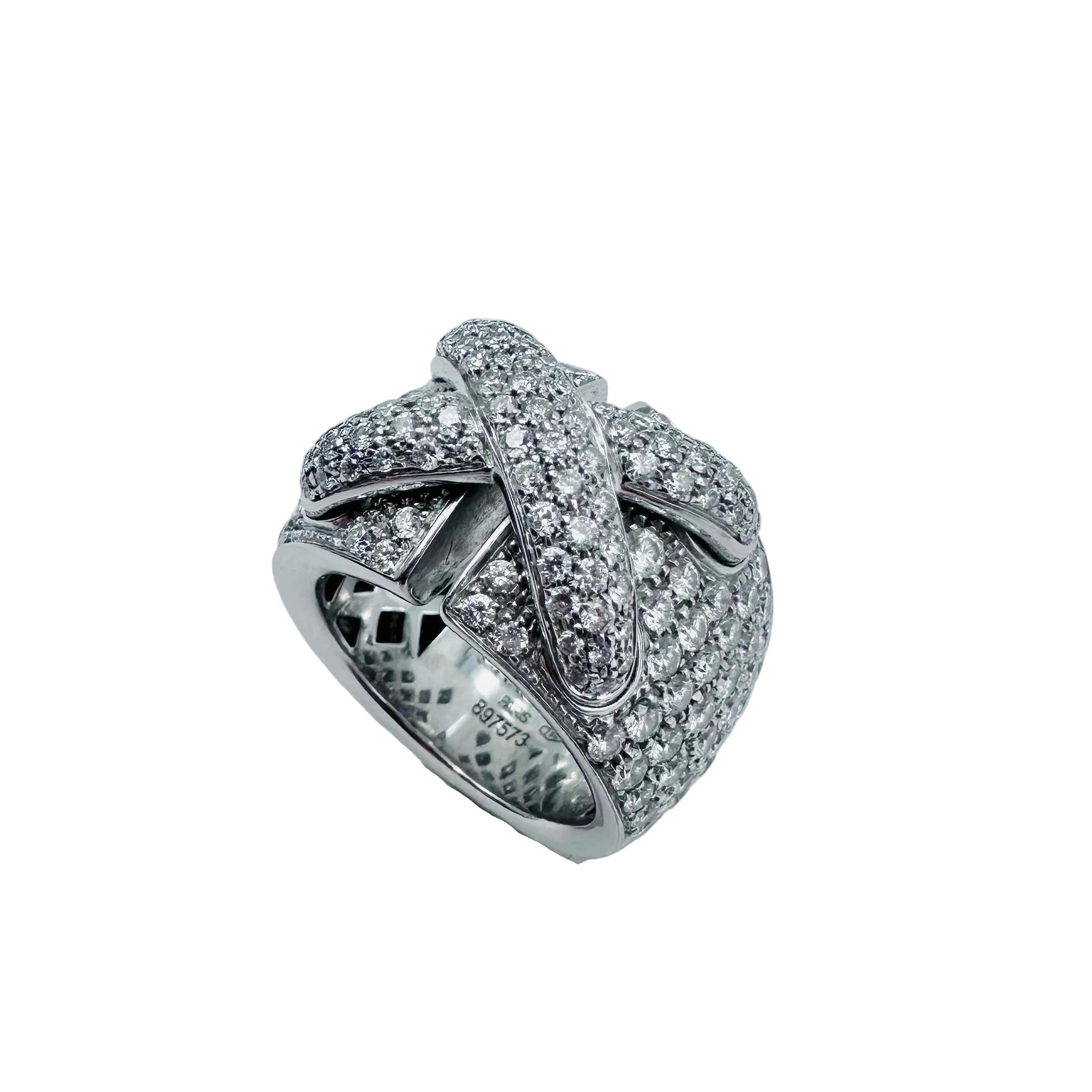 CHAUMET "Liens XL" Band Ring in white gold and diamonds