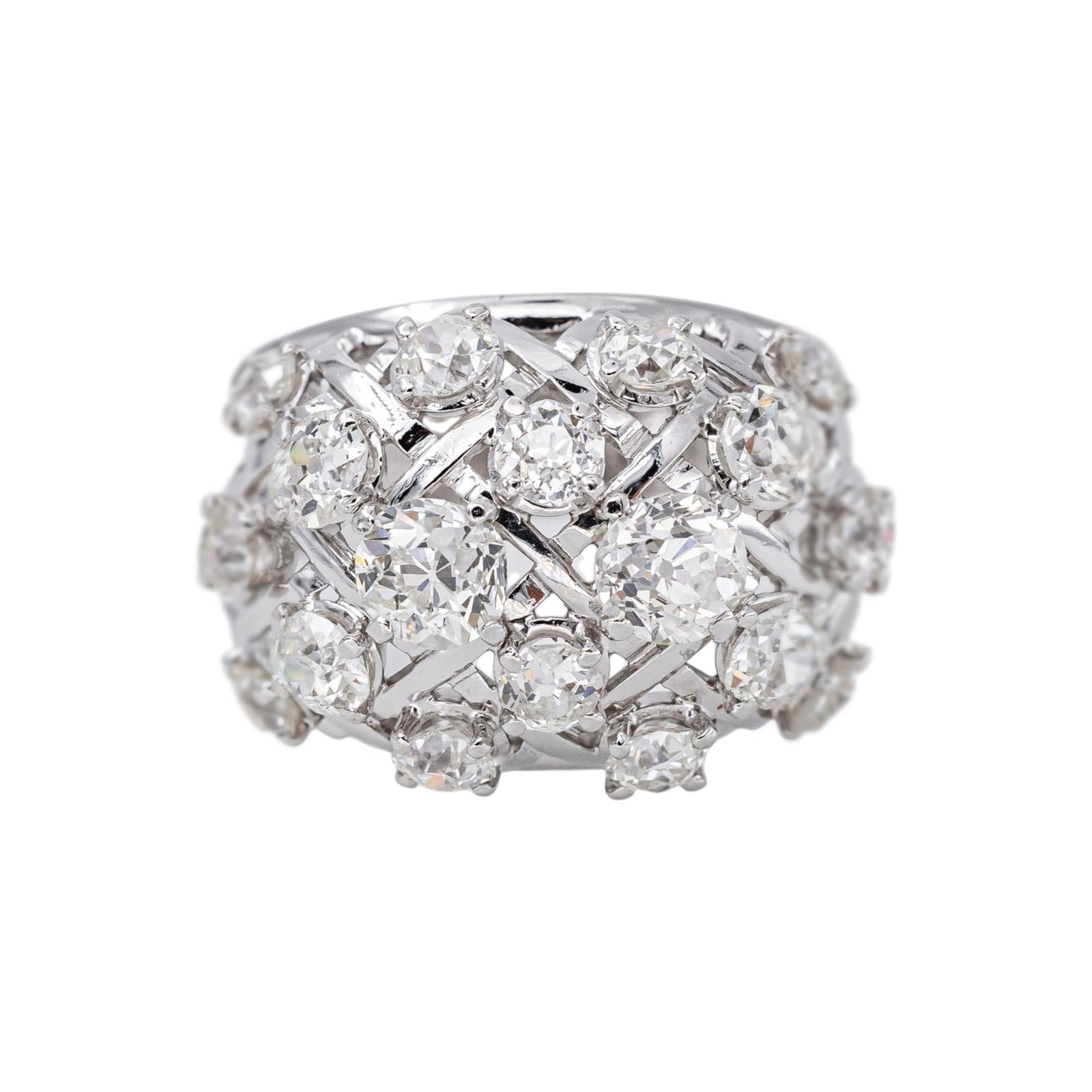 Platinum Diamond Dome Ring