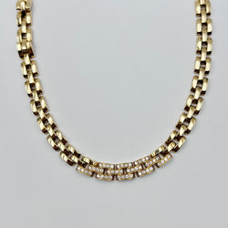 CARTIER "Panther" Link Necklace in yellow gold and diamonds