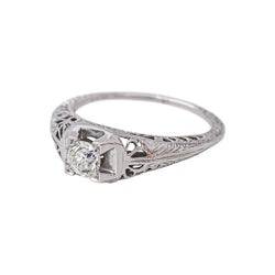 White Gold Solitaire Diamond Ring