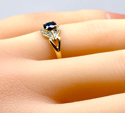 Gold, Sapphire, and Diamond Ring