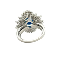 White Gold, Sapphire, and Diamond Ring