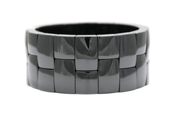 White Gold, Ceramic, and Diamond Cuff Bracelet