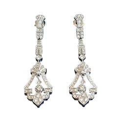 Boucles d'oreilles Pendantes en or blanc et diamants