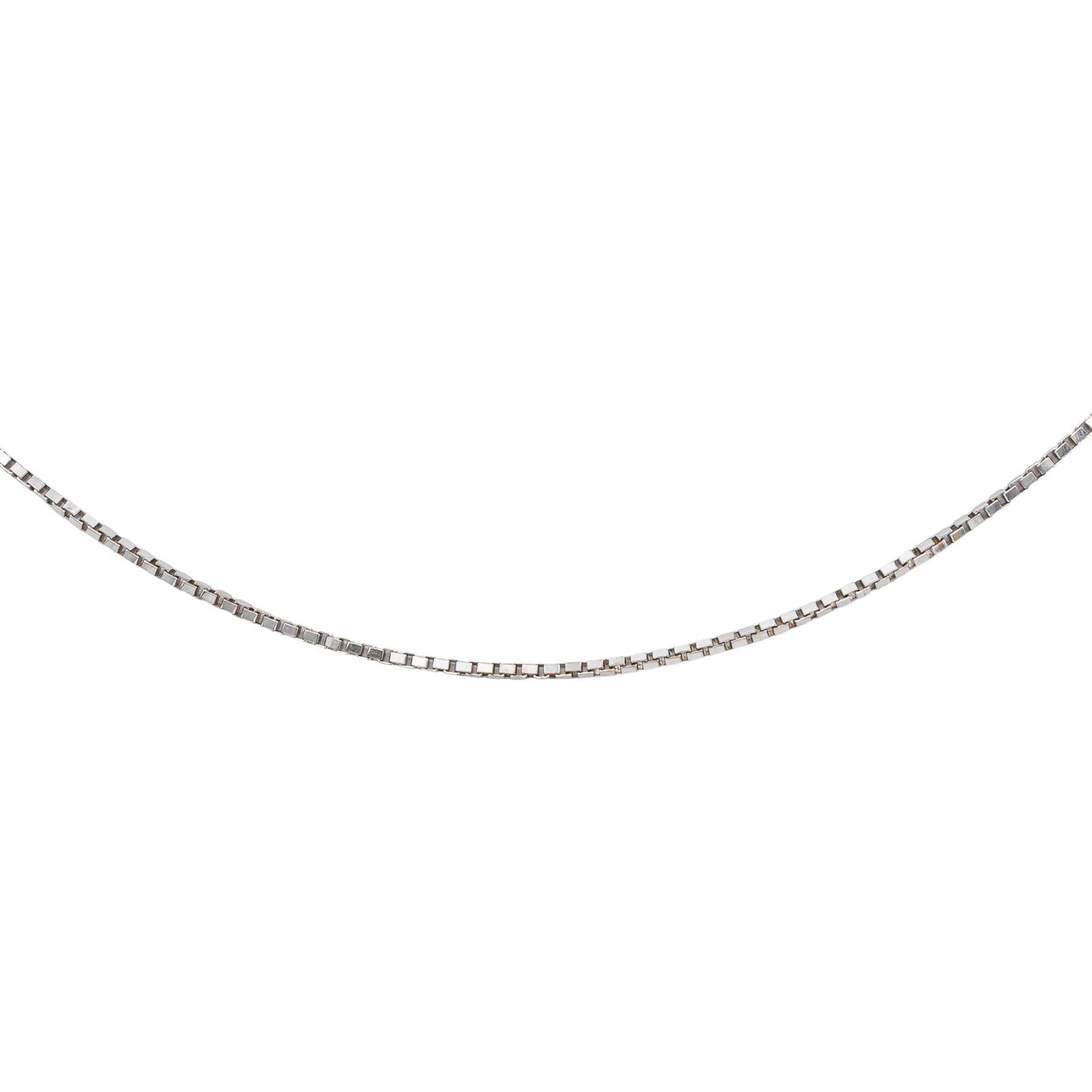 White gold Box chain Necklace