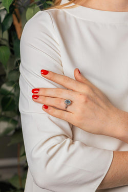 Bague Pompadour Or blanc Aigue Marine