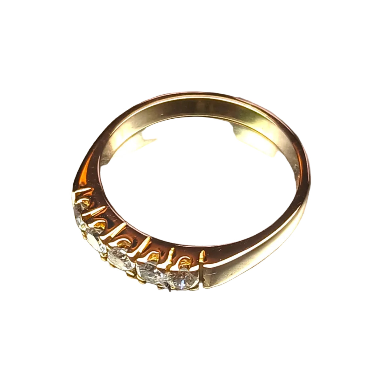 Half wedding band in rose gold and diamonds