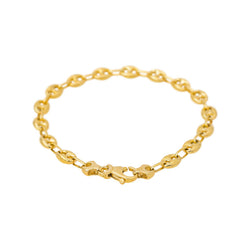 Yellow Gold Coffee Bean Link Bracelet