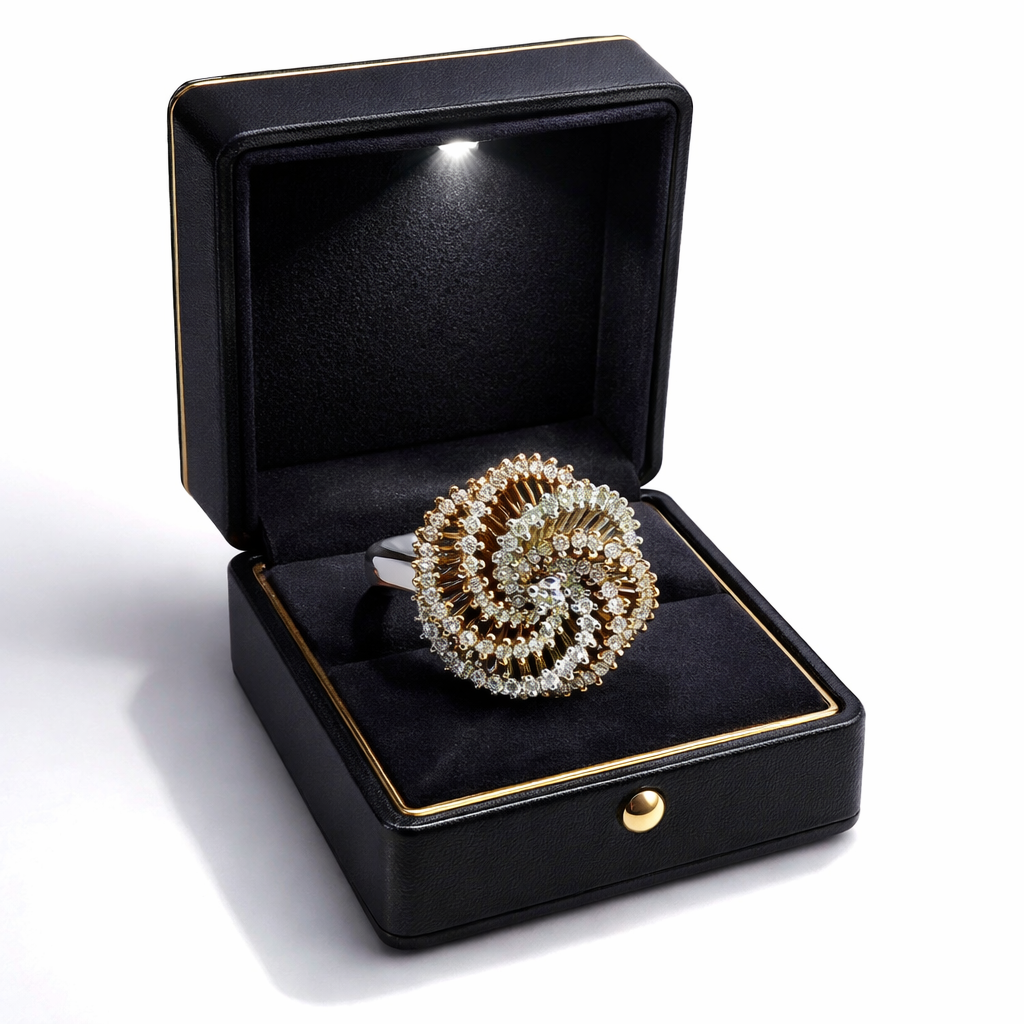 Ring Cocktail in yellow gold and diamonds