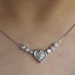 Necklace Pendant in White gold and Diamonds