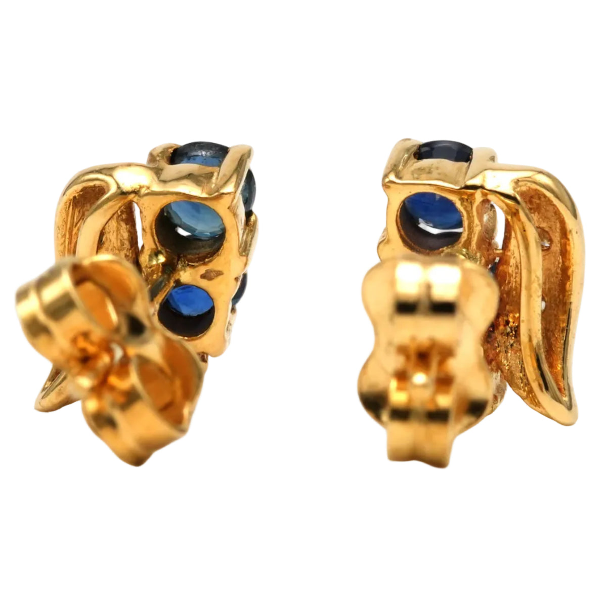 Yellow Gold Earrings with Sapphires and Diamonds