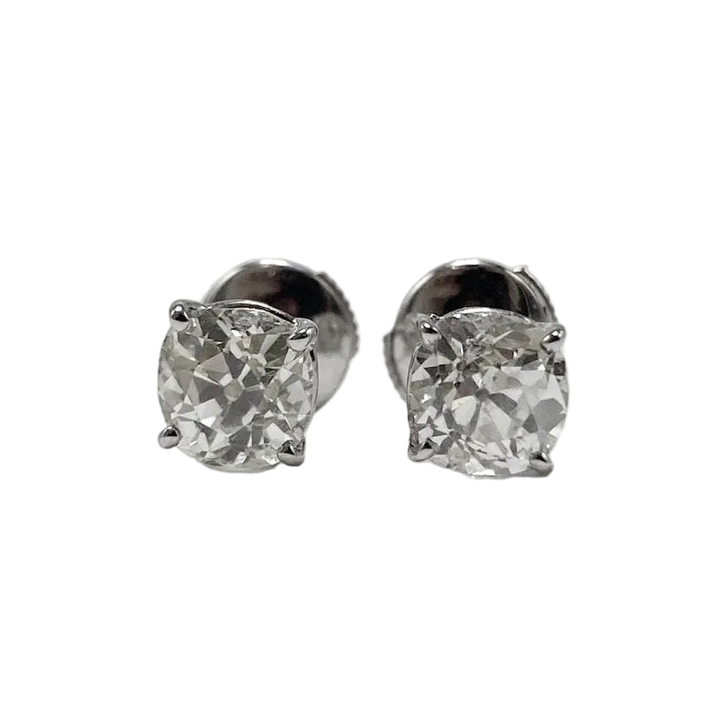 Boucles d'oreilles Puces en or blanc et diamants