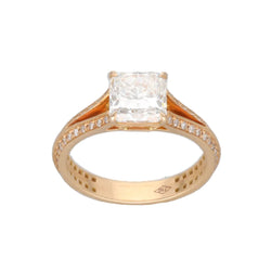 Rose Gold Solitaire Ring with Diamonds