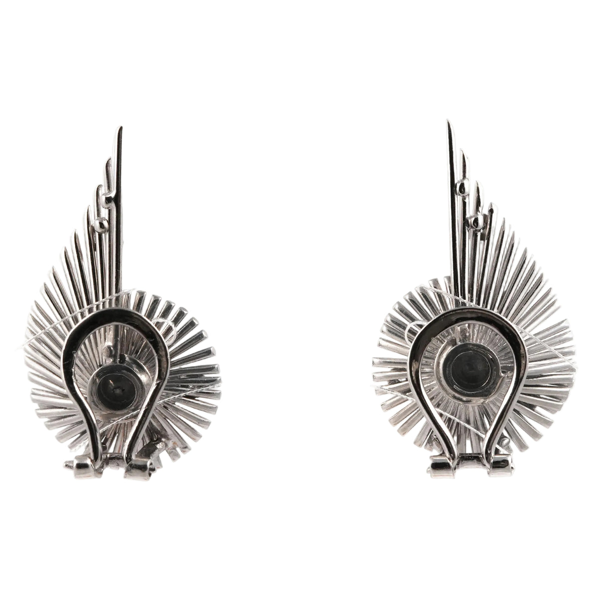 White Gold and Diamond Clip-On Earrings