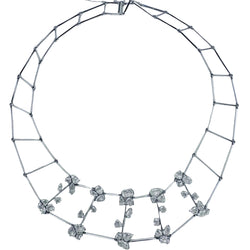 Necklace in white gold and rose-cut diamonds