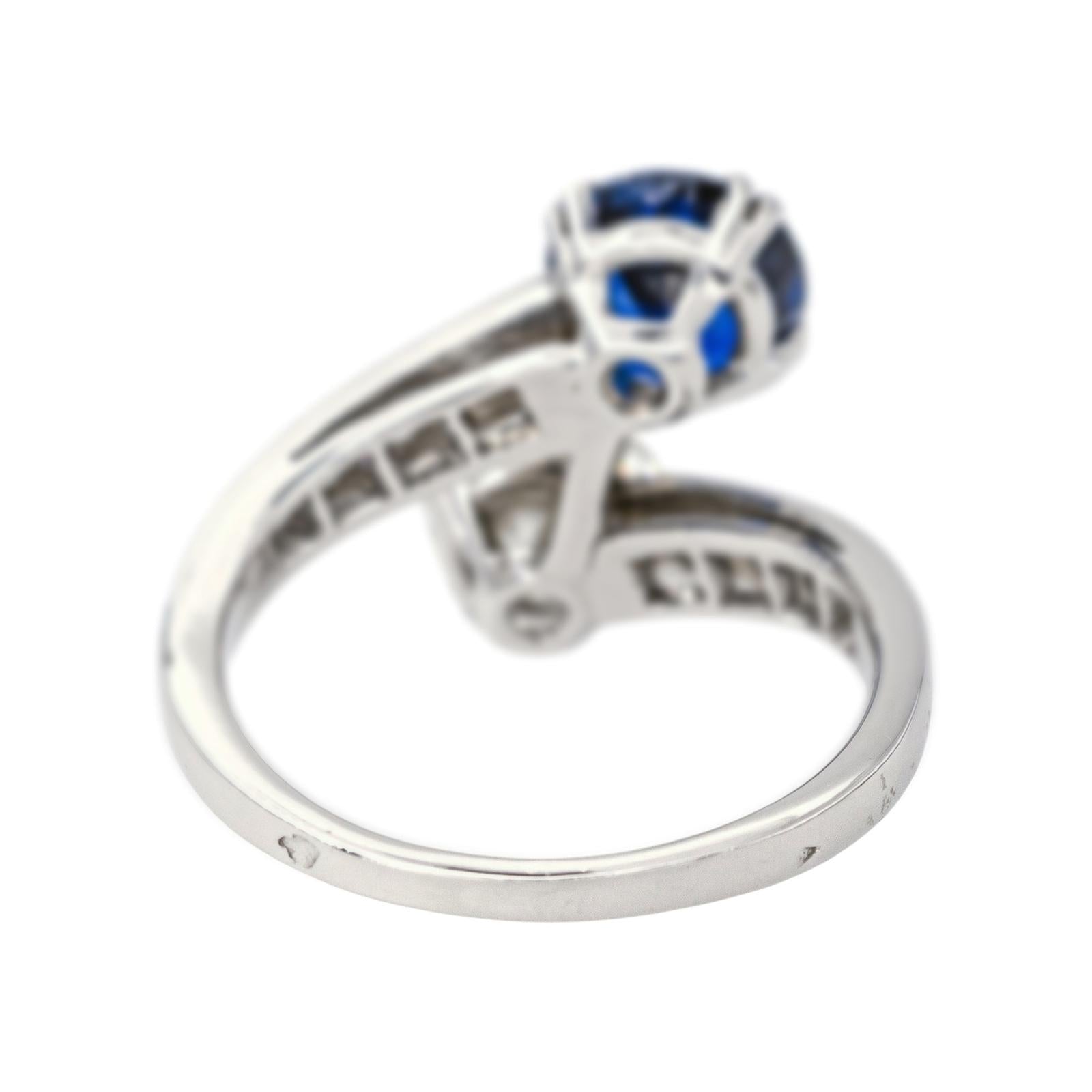 "Toi & Moi" Platinum Sapphire Ring