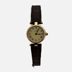 Montre CARTIER Must ronde en vermeil et cuir