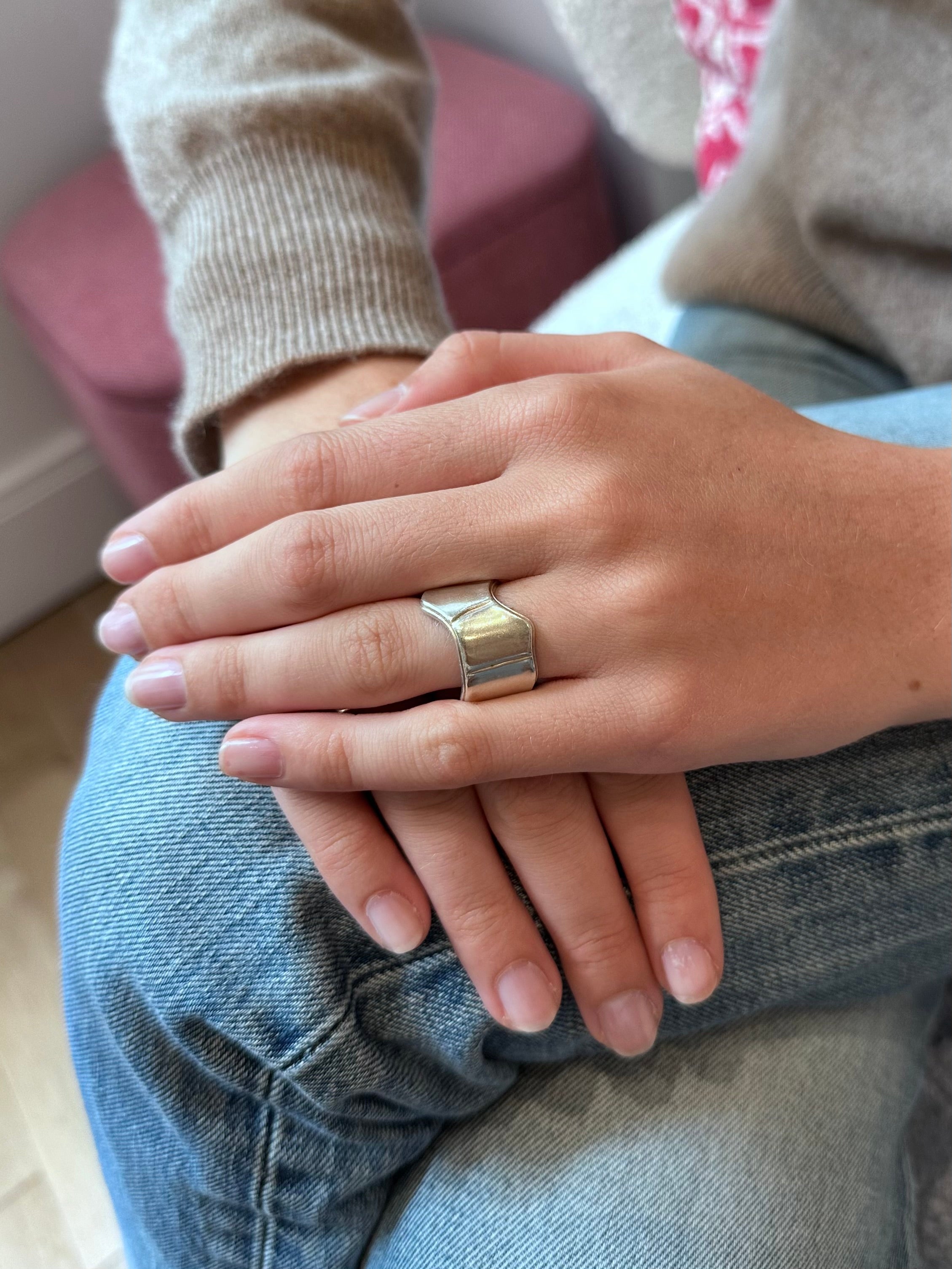 HERMÈS "Niloticus Éclat" Ring in Silver