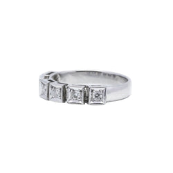 White Gold Wedding Band with Diamonds