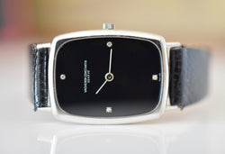 VACHERON CONSTANTIN watch in white gold, stainless steel, leather, Onyx, and Diamonds