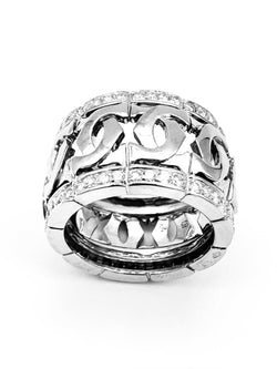 CARTIER "Entrelacés" Ring in white gold and diamonds
