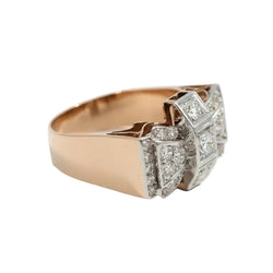Rose gold and Diamonds Tank Ring