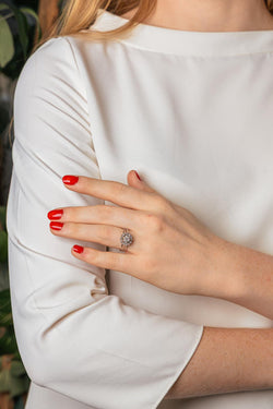 Bague Marguerite Or blanc Diamant