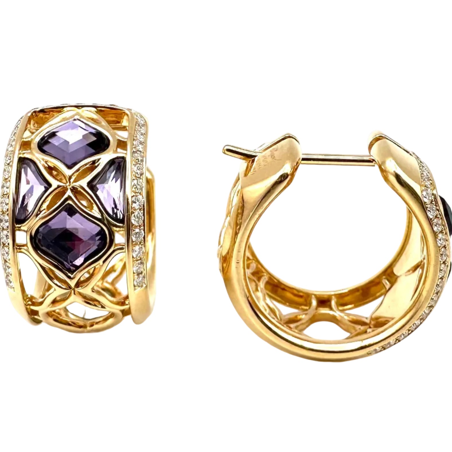CHOPARD "Impériale" Hoop Earrings in rose gold, Amethysts, and Diamonds