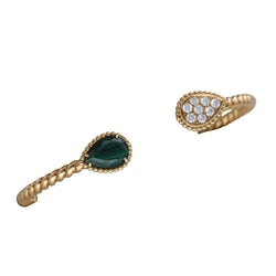 BOUCHERON "Serpent Bohème" bangle in yellow gold, Malachite, and Diamonds