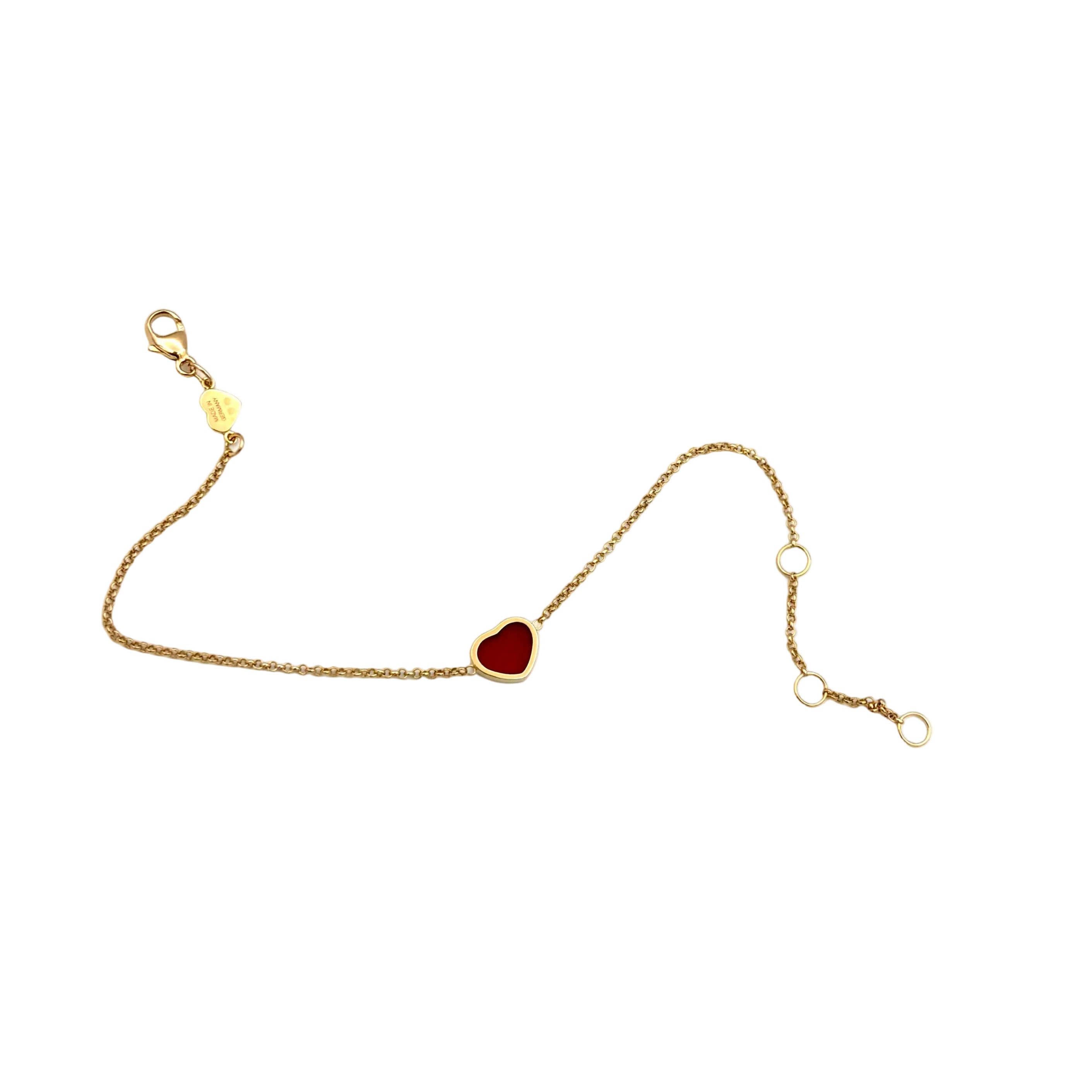 CHOPARD "Happy Hearts" Bracelet in Rose gold and Carnelian