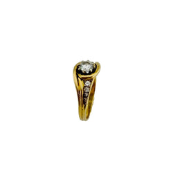 Yellow Gold and Diamond Bangle Ring