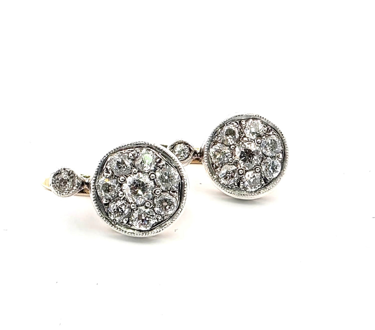 Yellow Gold and Diamond Lever-back Earrings