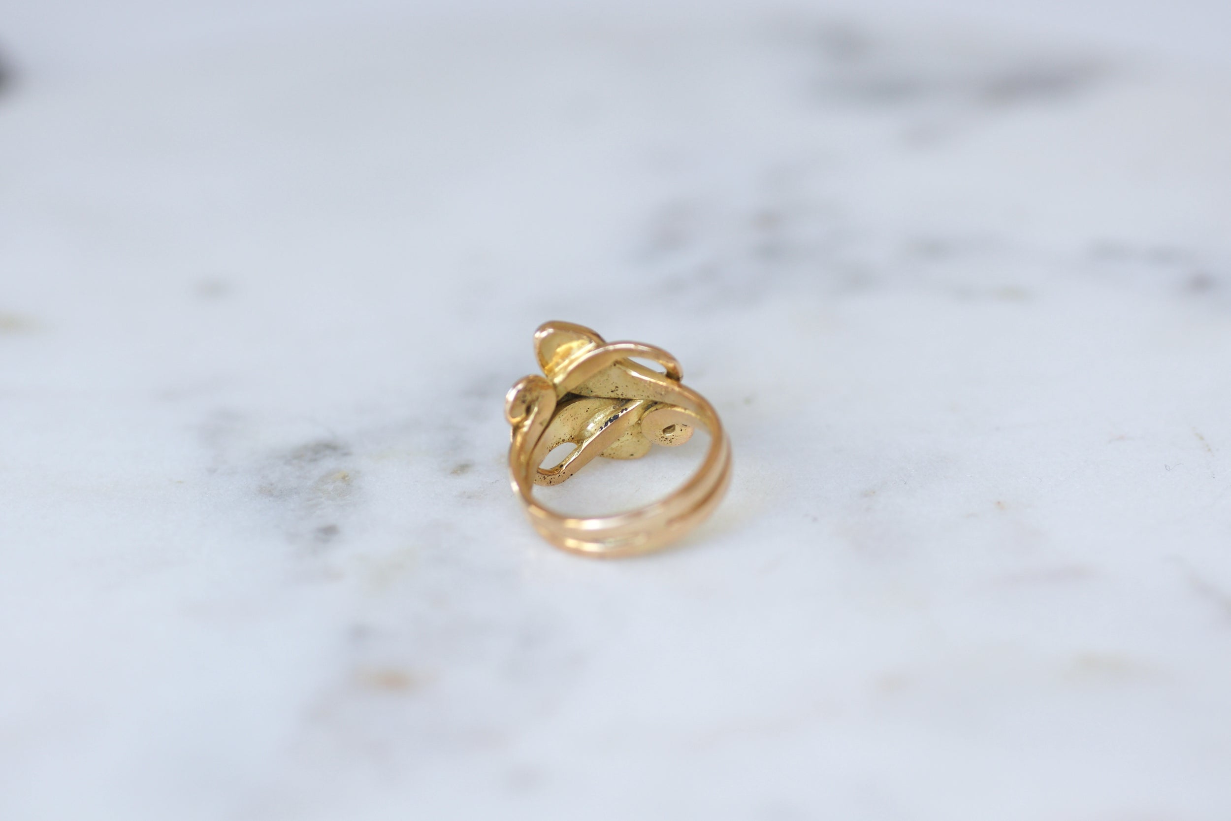 Bague Jonc en or jaune, or rose, et rubis