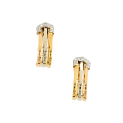 CARTIER "C de Cartier" Clip Earrings in white gold, yellow gold, and rose gold