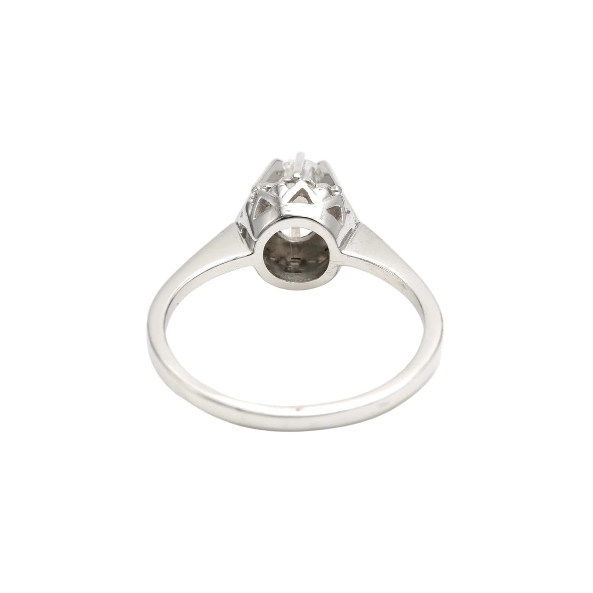 White Gold and Zirconium Solitaire Ring