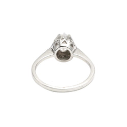 White Gold and Zirconium Solitaire Ring