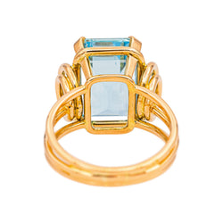 Bague Cocktail Or jaune Aigue-marine