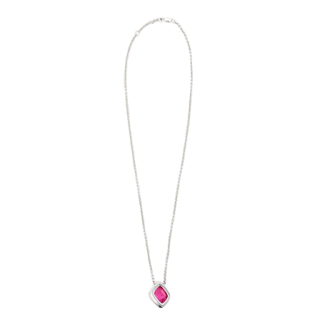 Necklace FRED "Pain de sucre" pendant in white gold, pink tourmaline and diamonds