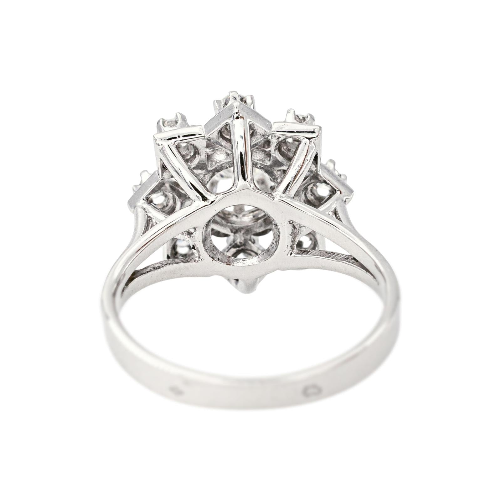 Bague Marguerite  Or blanc Diamant