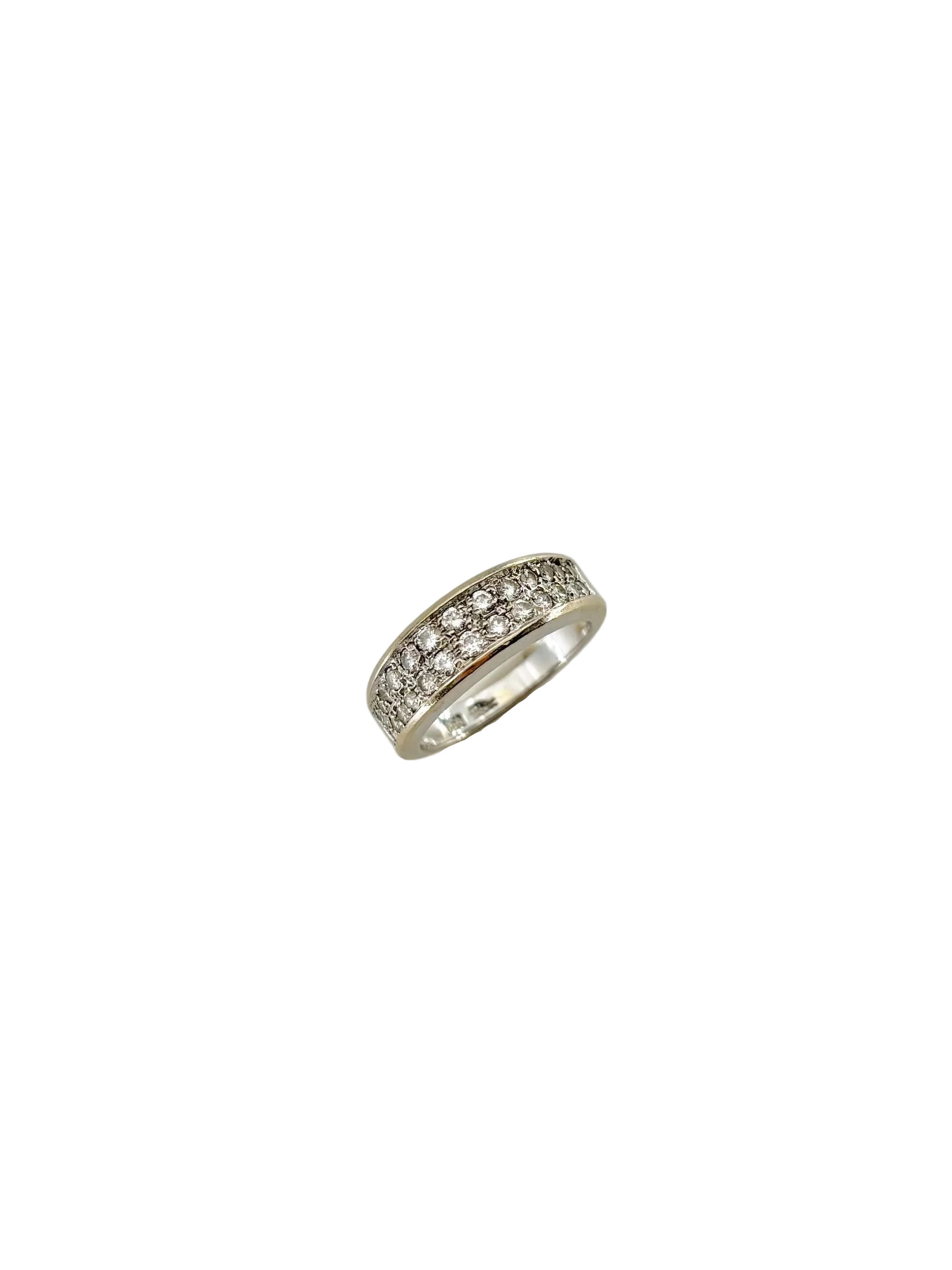 White Gold and Diamond Bangle Ring
