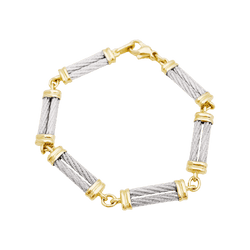 Bracelet Fred, "Force 10", en or jaune, acier.